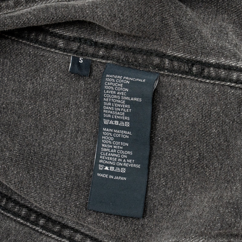 Celine Size S Hooded Trucker Denim Jacket Wash Denim Charcoal