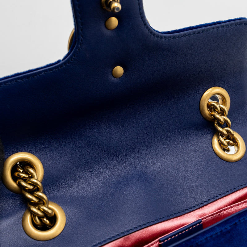 Gucci petrol best sale blue velvet bag