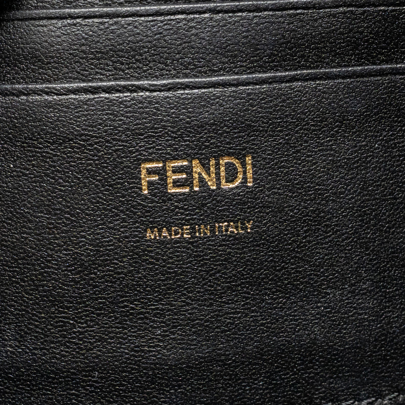 Fendi Mini Baguette Bag FF Motif Lambskin Black GHW