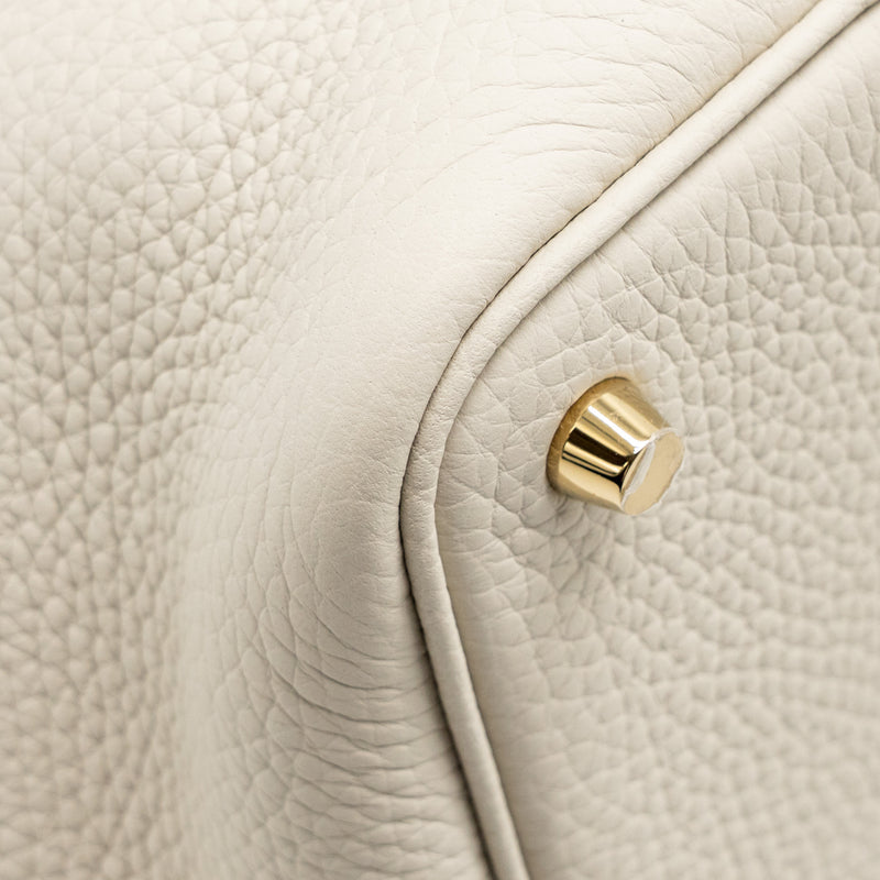Hermes Picotin 18 Lock Bag Ostrich Touch/Clemence Beton GHW Stamp B