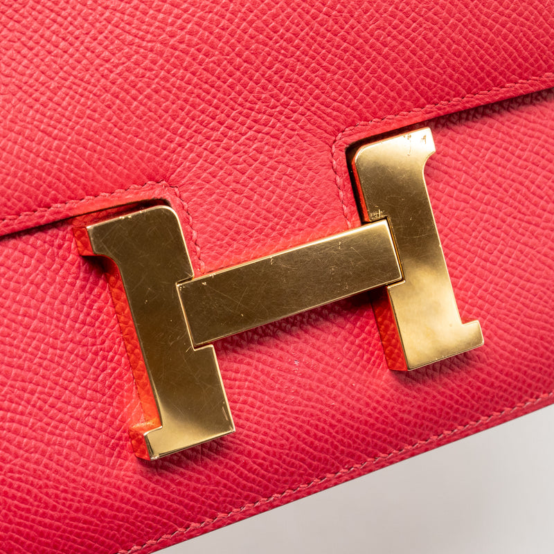 Hermes Mini Constance Epsom Rose Extreme GHW Stamp D