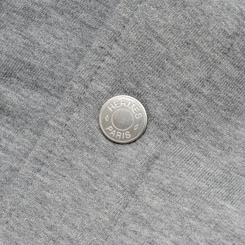 Hermes Size Large Blouson teddy patch Clou de Selle Cotton Grey