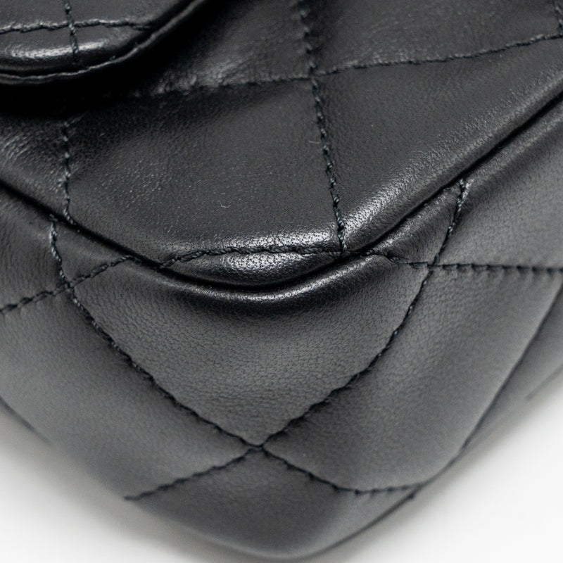 Chanel 24S Top Handle Mini Flap Bag Lambskin Black GHW (Microchip)