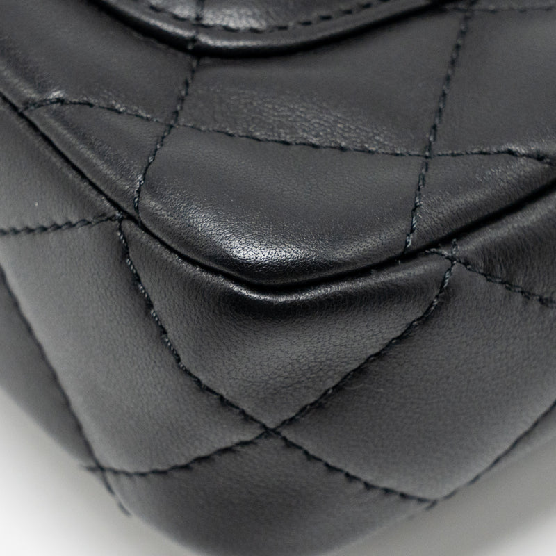 Chanel 24S Top Handle Mini Flap Bag Lambskin Black GHW (Microchip)