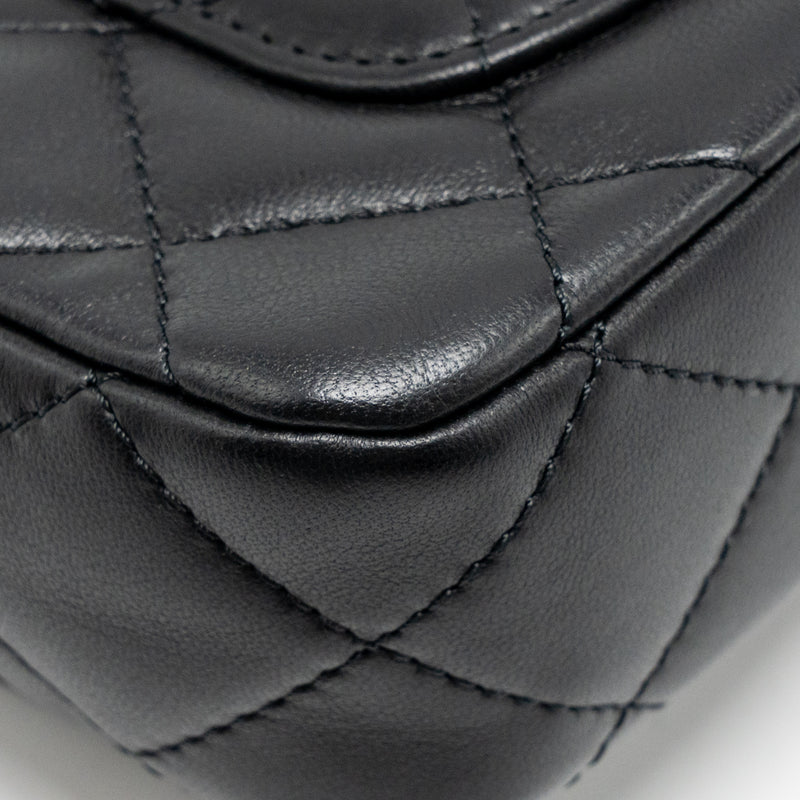 Chanel 24S Top Handle Mini Flap Bag Lambskin Black GHW (Microchip)