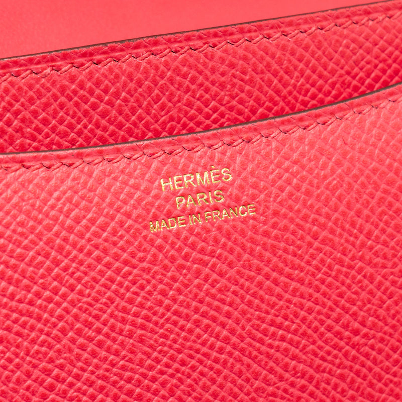 Hermes Mini Constance Epsom Rose Extreme GHW Stamp D