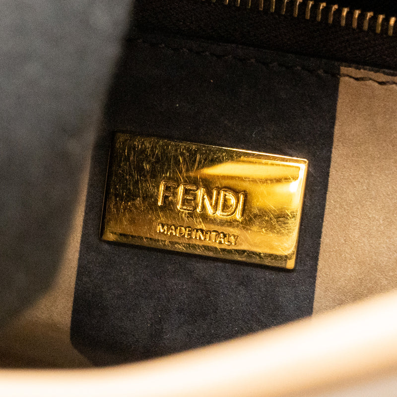 FENDI Mini Peekaboo Calfskin Beige GHW