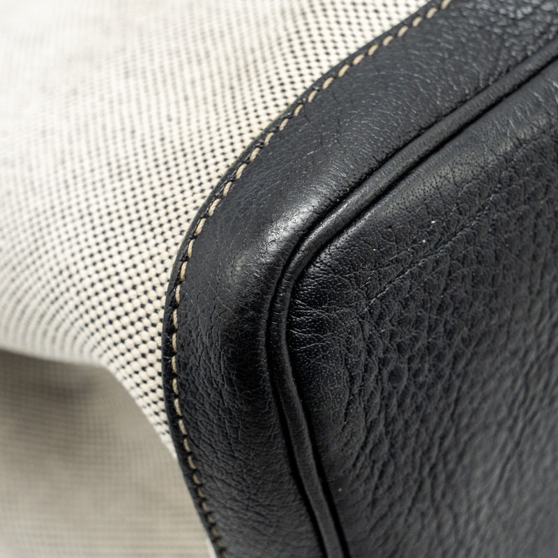 Hermes Vintage Garden Party 36 Canvas/Negonda Black/Ecru SHW