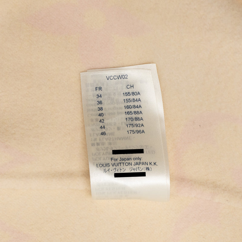 Louis Vuitton Size 36 Sleeveless Hooded Zip Up Coat Wool Cream Beige