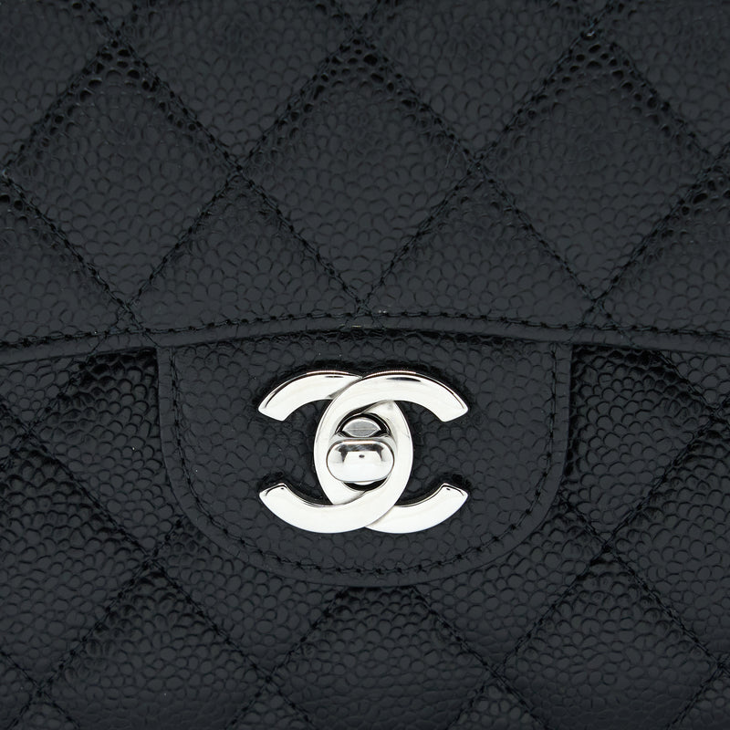 Chanel Small Classic Double Flap Bag Caviar Black SHW (Microchip)