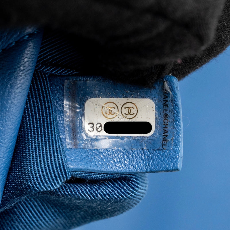 Chanel Small 19 Bag Lambskin Blue Multicolour Hardware