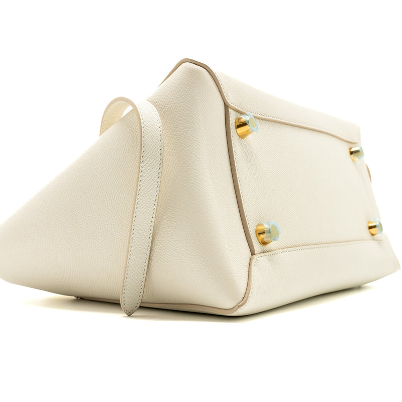 Celine Mini Belt Bag Grained Calfskin White GHW