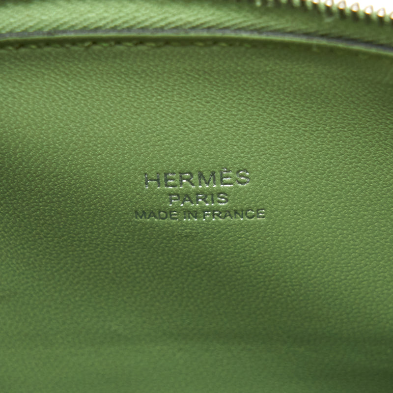 Hermes Mini Bolide Chevron Mysore Vert Criquet SHW Stamp D