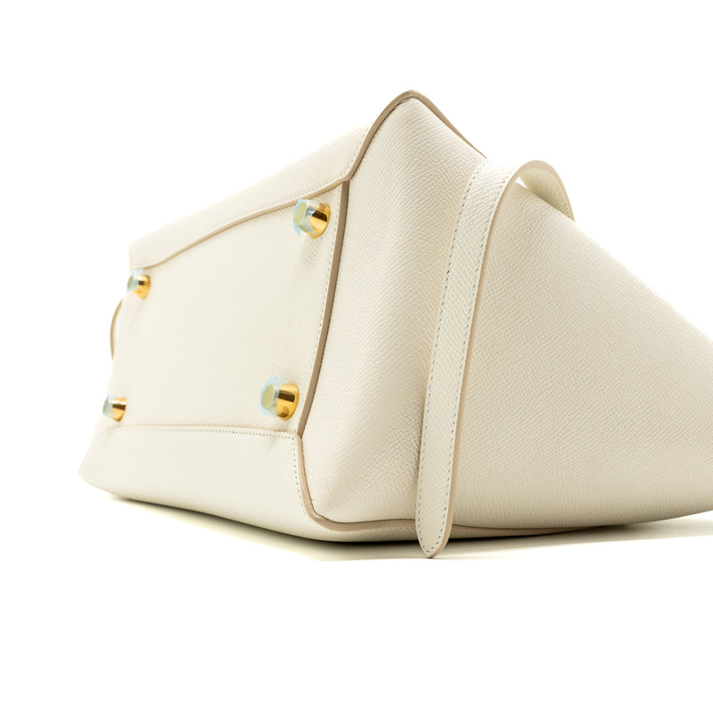 Celine Mini Belt Bag Grained Calfskin White GHW