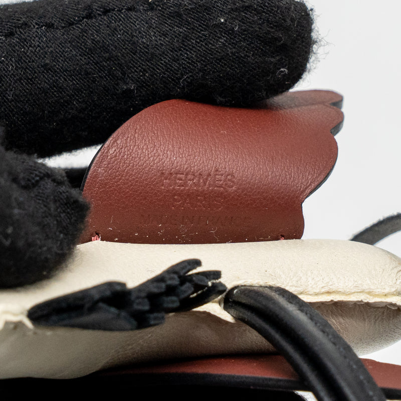 Hermes Rodeo Pegase PM Bag Charm Craie/Black/Rouge H Stamp B