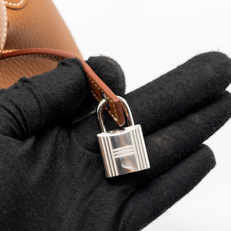 Hermes picotin 18 lock Bag Clemence Gold SHW stamp B