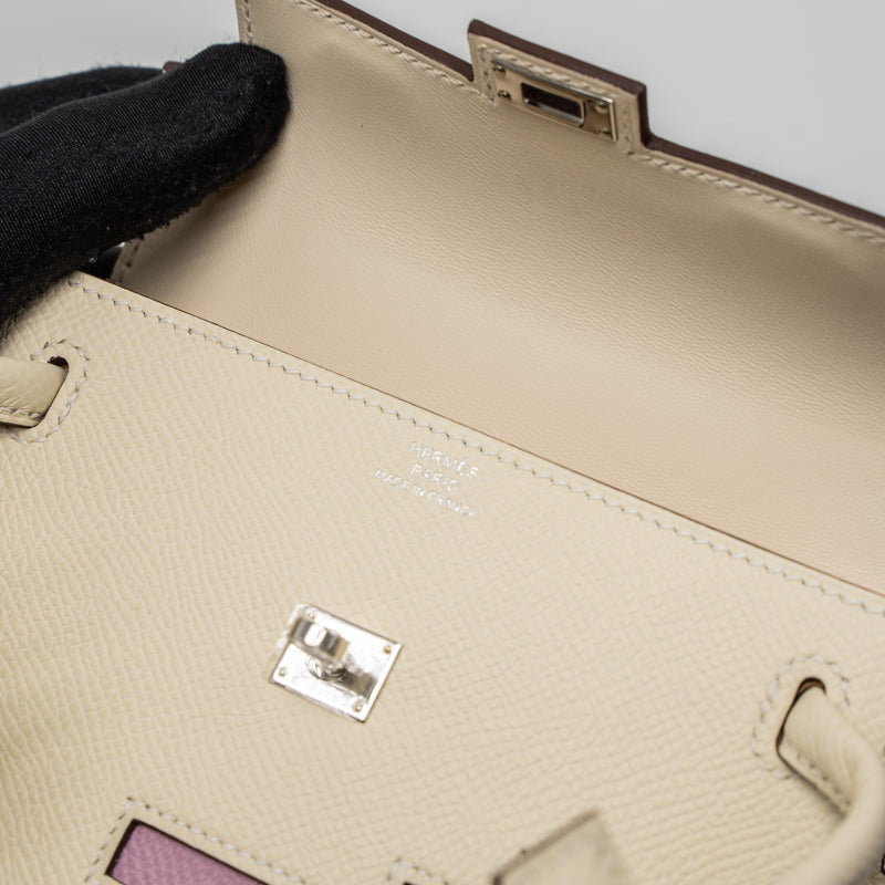 Hermes Kelly Dole Picto Epsom Nata/Lime/Mauve Sylvestre/Chai SHW Stamp B