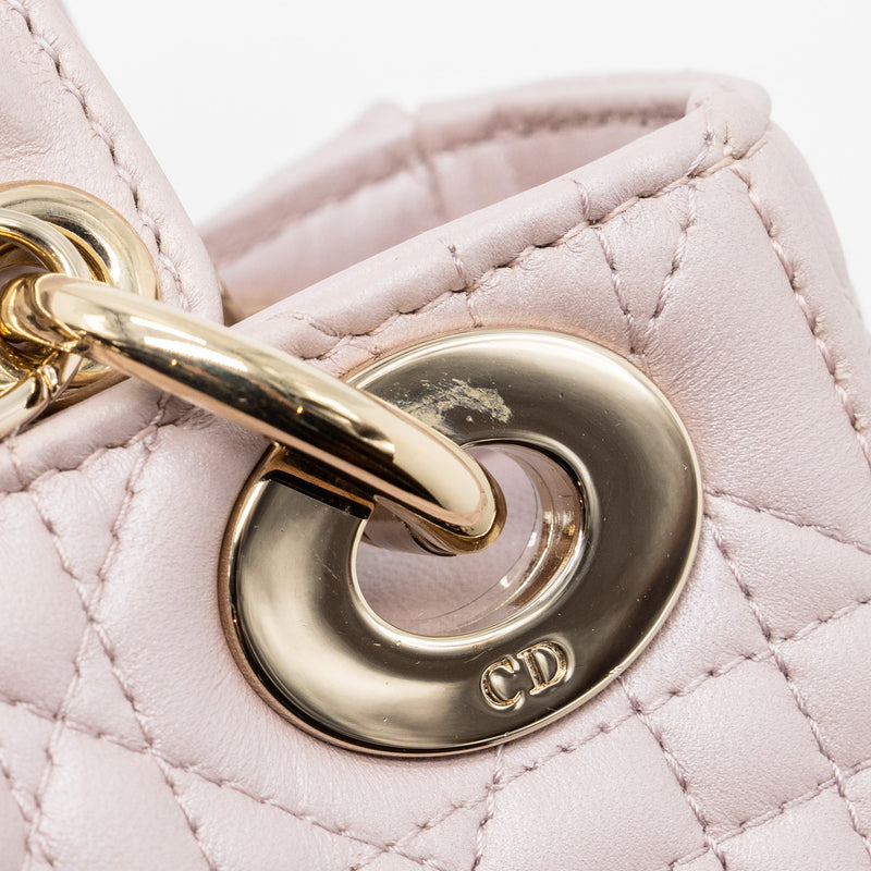 Dior mini lady dior lambskin light pink LGHW