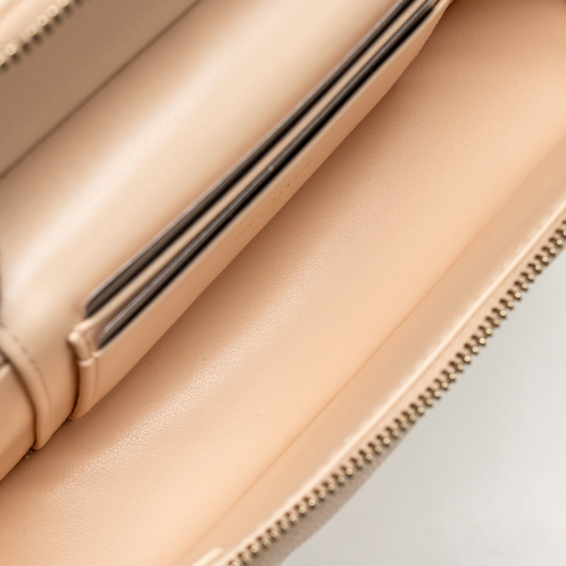 Chanel 25K CC Top Handle Vanity with Chain Caviar Beige LGHW (Microchip)