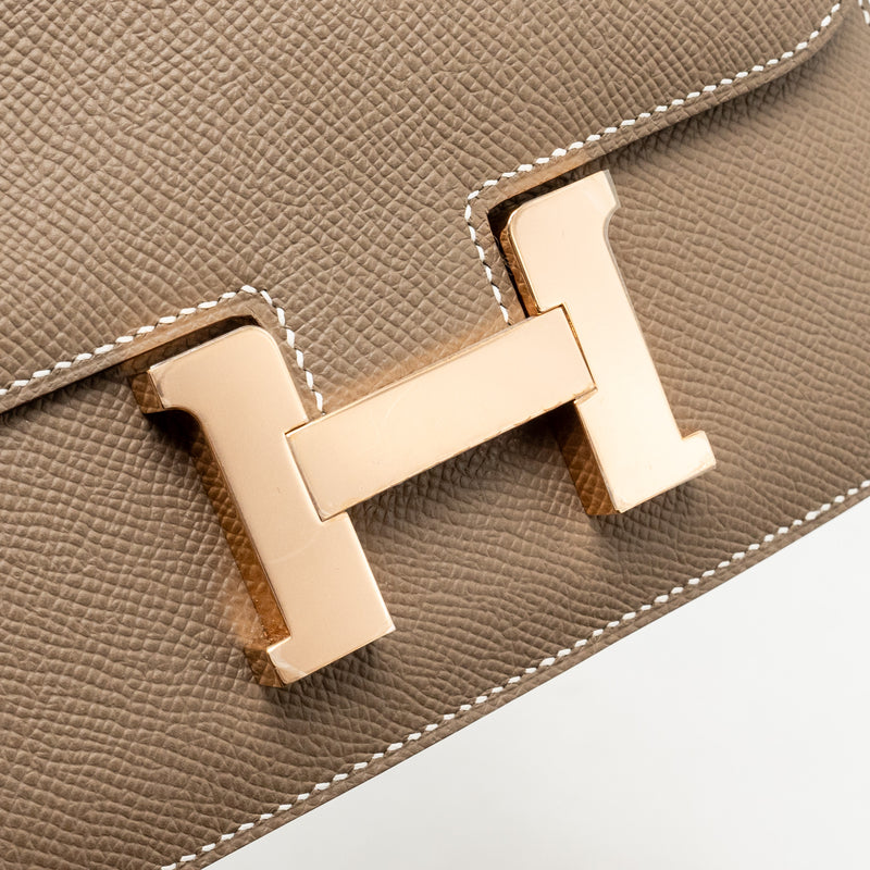 Hermes Mini Constance Epsom Etoupe RGHW Stamp B