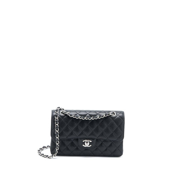 Chanel Small Classic Double Flap Bag Caviar Black SHW (Microchip)