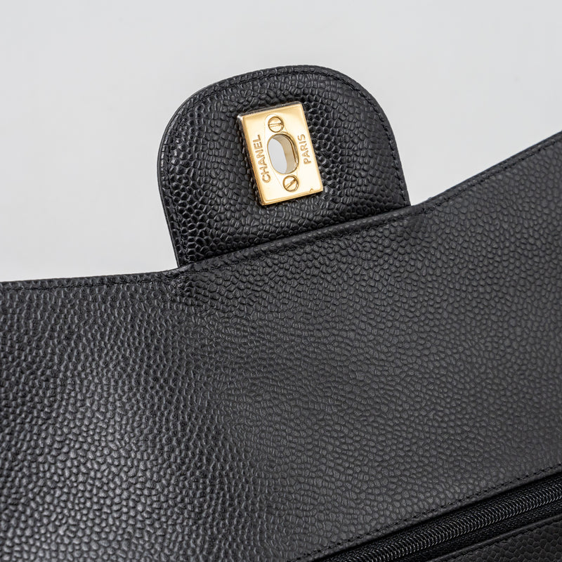 chanel classic jumbo double flap bag caviar black GHW