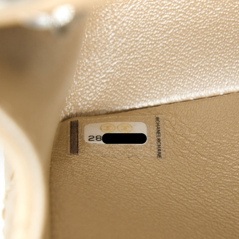 Chanel 2.55 Mini Flap Bag Lambskin Light Beige Ruthenium Hardware