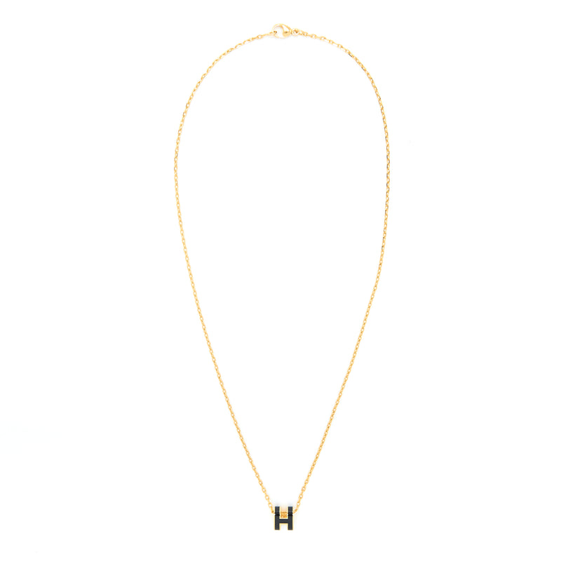 Hermes Mini Pop H Pendant Black GHW