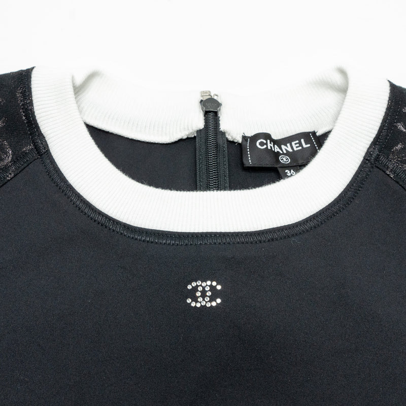 Chanel size36 24C top short sleeves T-shirt black