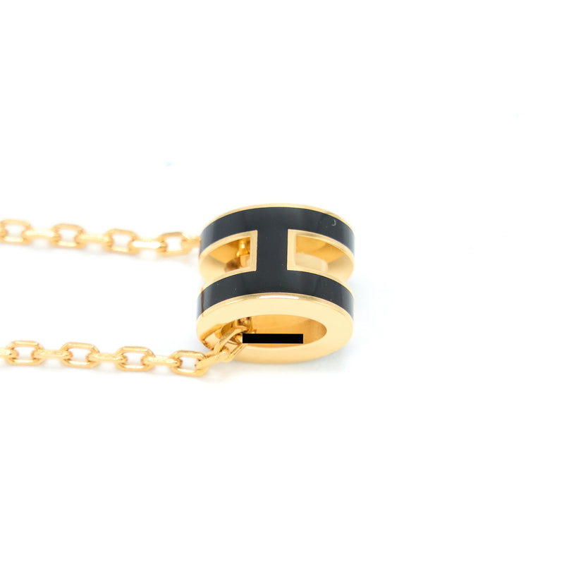 Hermes Mini Pop H Pendant Black GHW