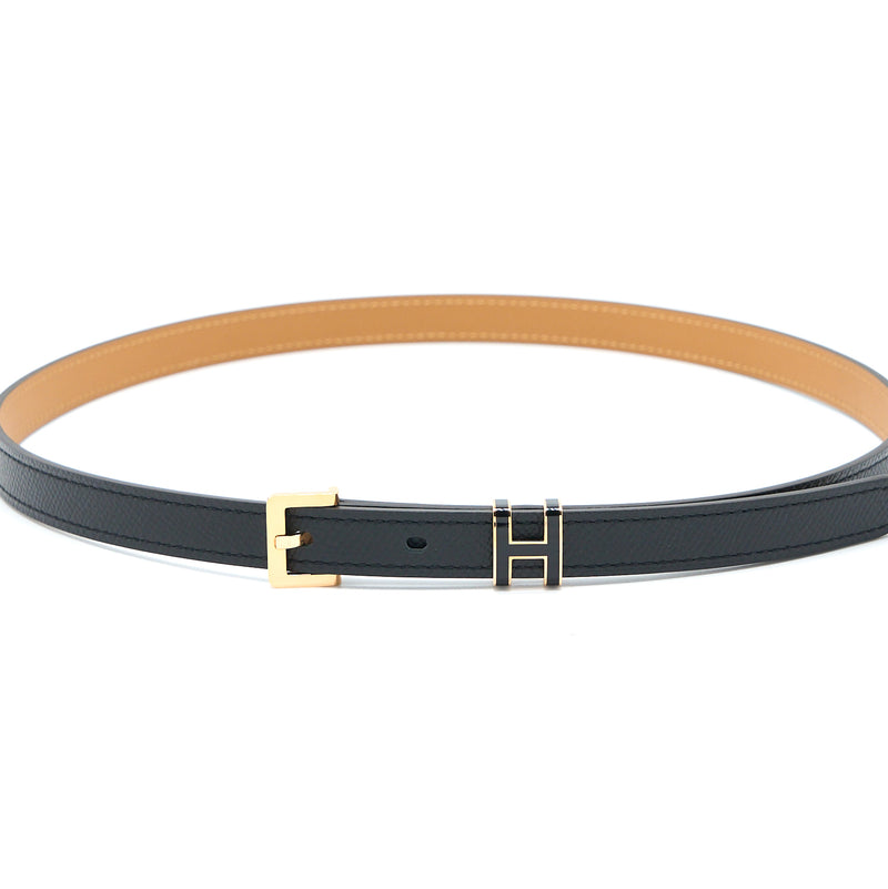 Hermes Size 75 Pop H 15 Belt Epsom Black RGHW Stamp U