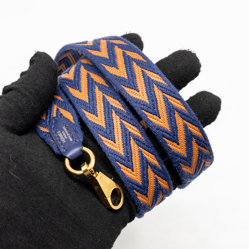 Hermes Kelly 25 Togo Blue GHW Stamp C