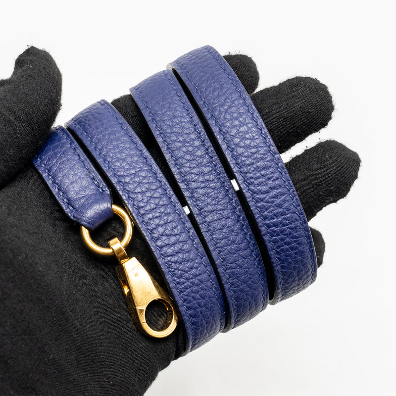 Hermes Kelly 25 Togo Blue GHW Stamp C