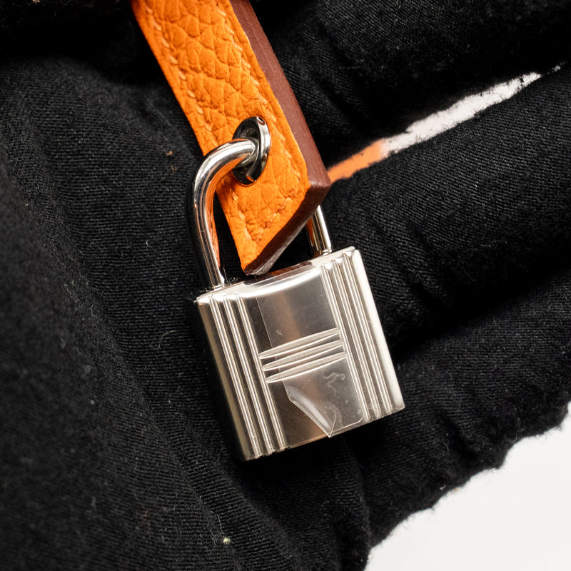 Hermes Picotin 18 Lock Bag Clemence Orange SHW Stamp B