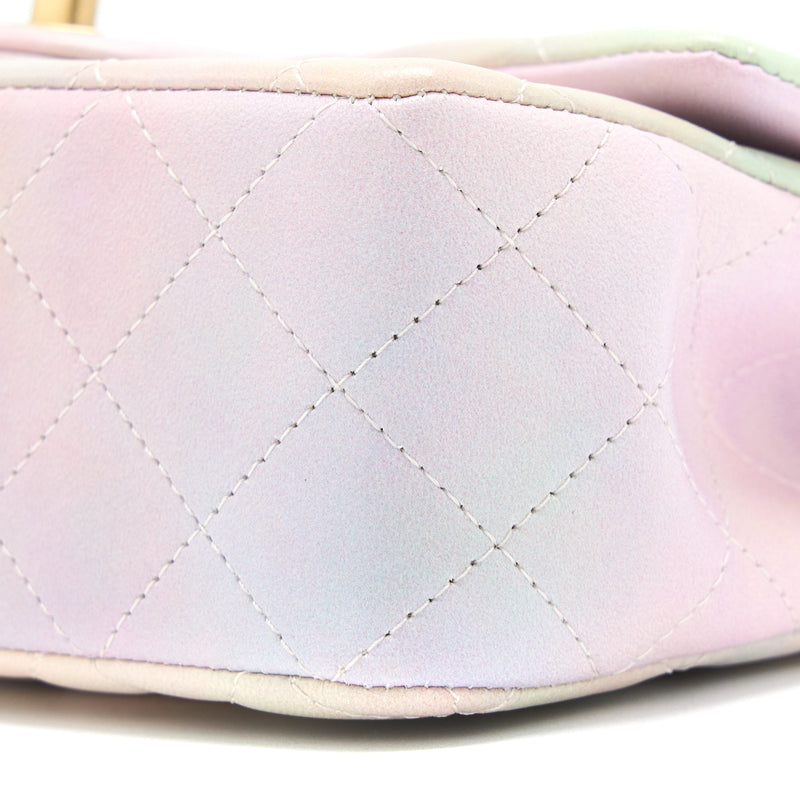 Chanel Top Handle Mini Rectangular Flap Ombré Multicolour Lambskin GHW (Microchip)