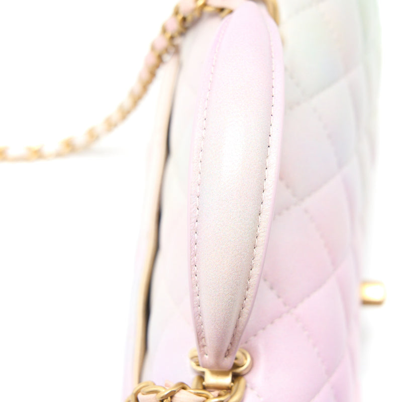 Chanel Top Handle Mini Rectangular Flap Ombré Multicolour Lambskin GHW (Microchip)