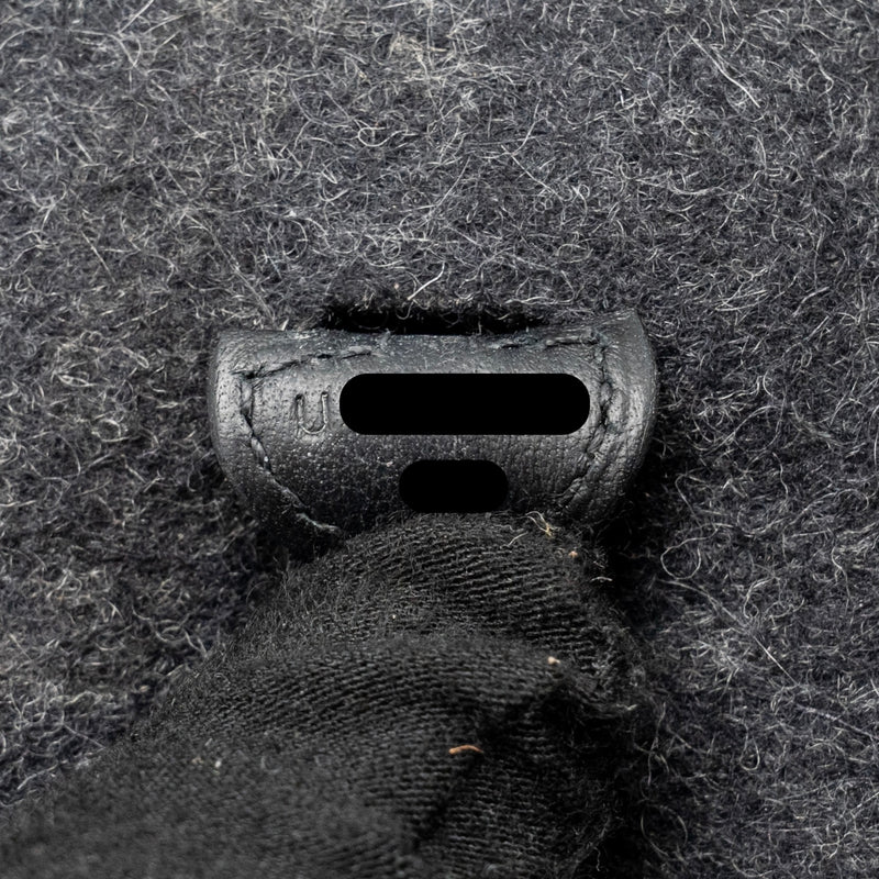 Hermes Mini Evelyne Feutre/Swift/Sangle Wool Graphite/Black SHW Stamp U