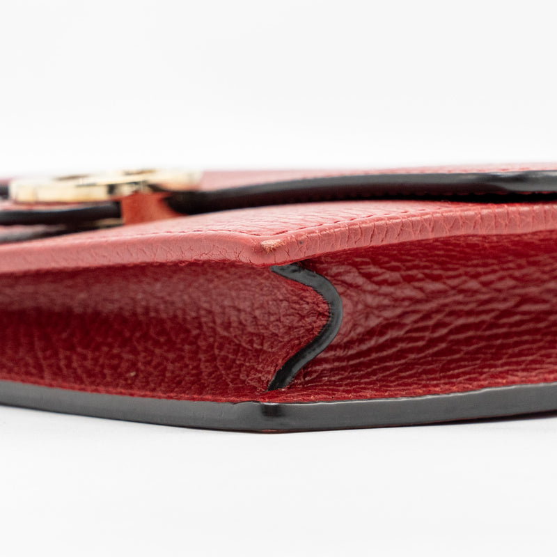 Gucci Interlocking Chain Wallet Calfskin Red GHW