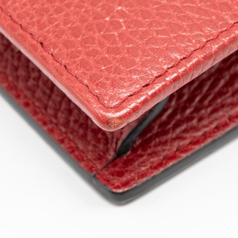 Gucci Interlocking Chain Wallet Calfskin Red GHW