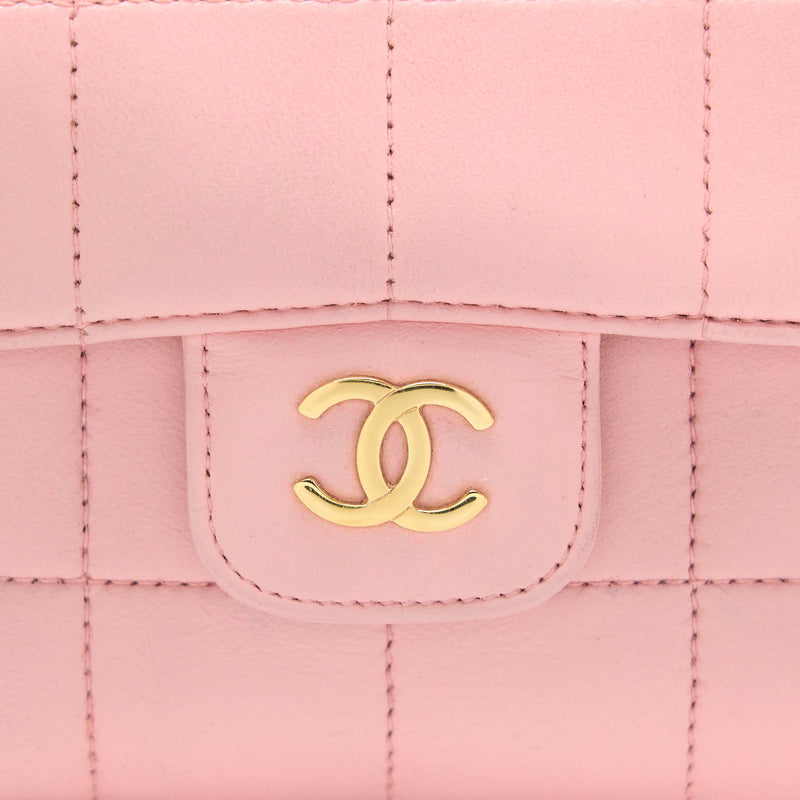 Chanel Camellia Mini Flap Bag Lambskin Pink GHW