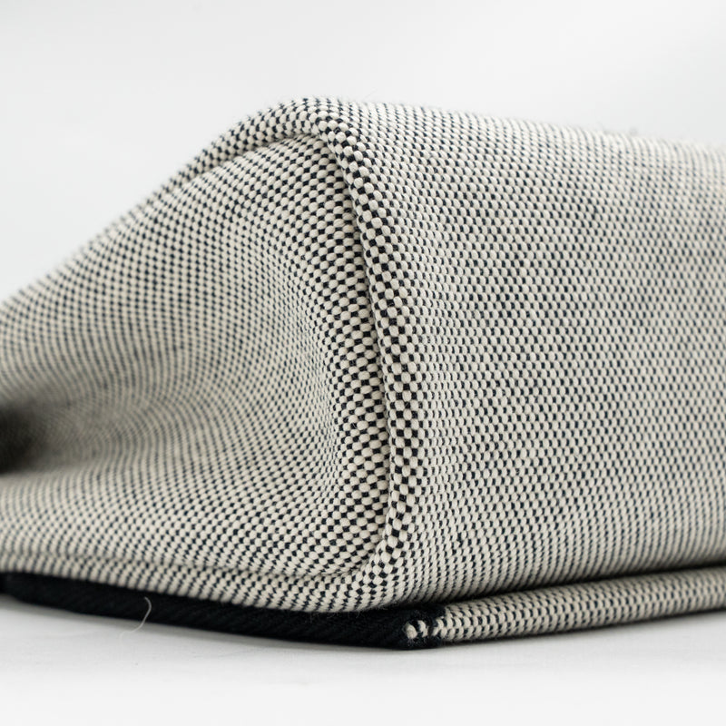 Hermes herbag mini canvas / hunter leather black / ecru GHW stamp K