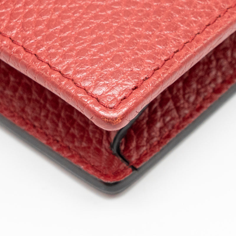 Gucci Interlocking Chain Wallet Calfskin Red GHW