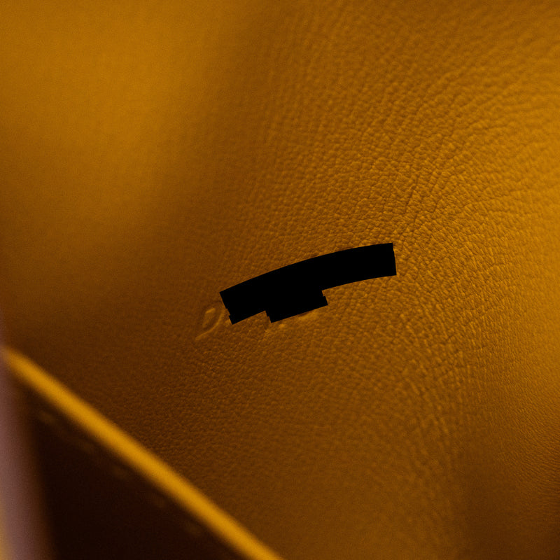 Hermes mini lindy clemence jaune amber GHW stamp D