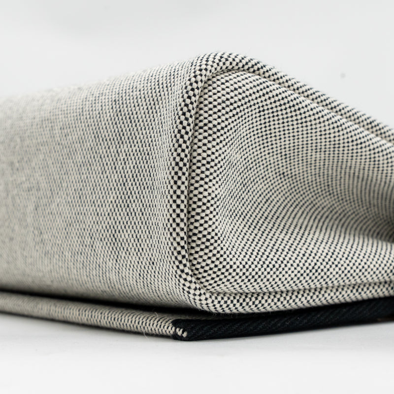 Hermes herbag mini canvas / hunter leather black / ecru GHW stamp K