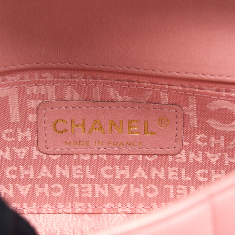 Chanel Camellia Mini Flap Bag Lambskin Pink GHW
