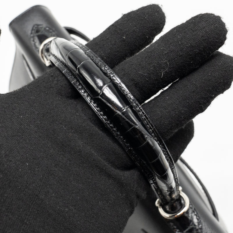 Hermes Touch Kelly 25 Madame / Crocodile Niloticus Black SHW Stamp U