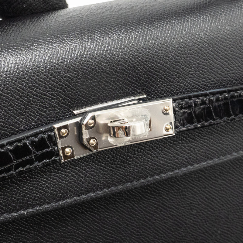 Hermes Touch Kelly 25 Madame / Crocodile Niloticus Black SHW Stamp U