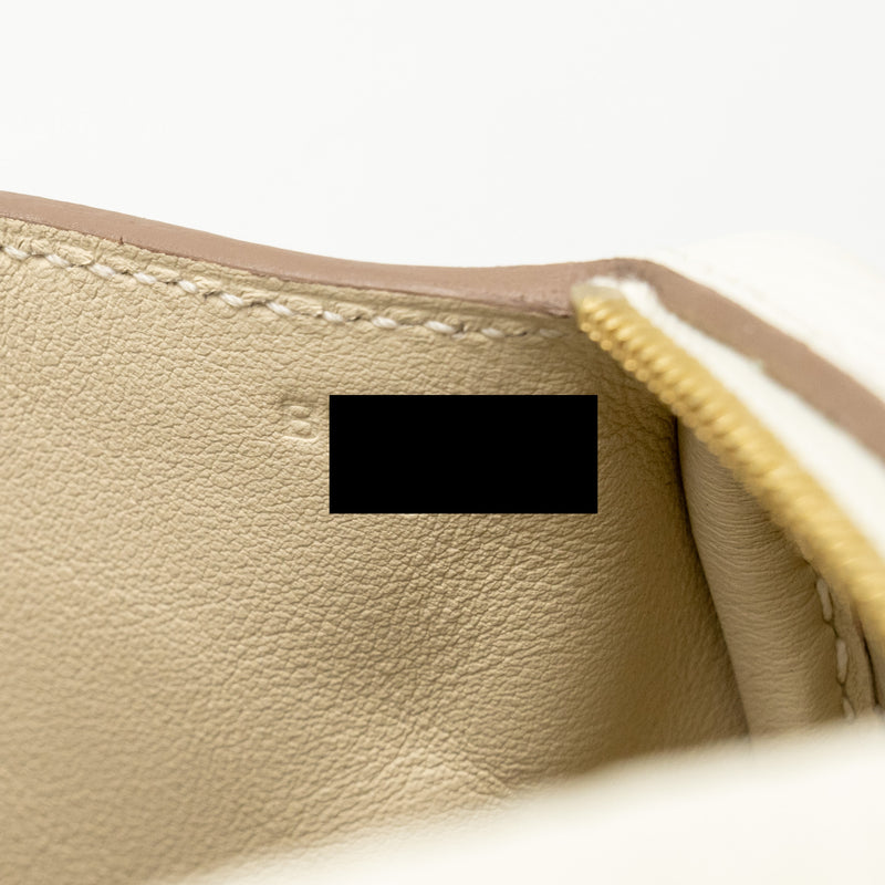 Hermes Mini Lindy Clemence Mushroom / Nata with multicolor strap GHW stamp B