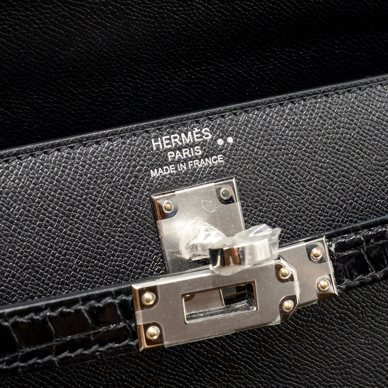 Hermes Touch Kelly 25 Madame / Crocodile Niloticus Black SHW Stamp U