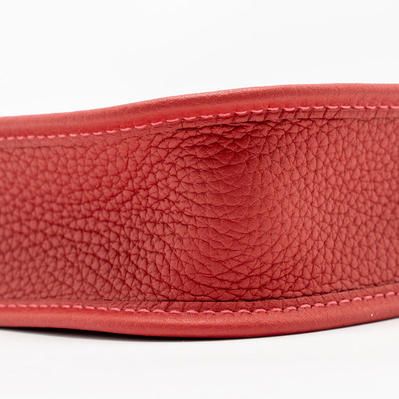 Hermes Mini Evelyne Clemence Vermillon/Rouge Vif GHW Stamp B